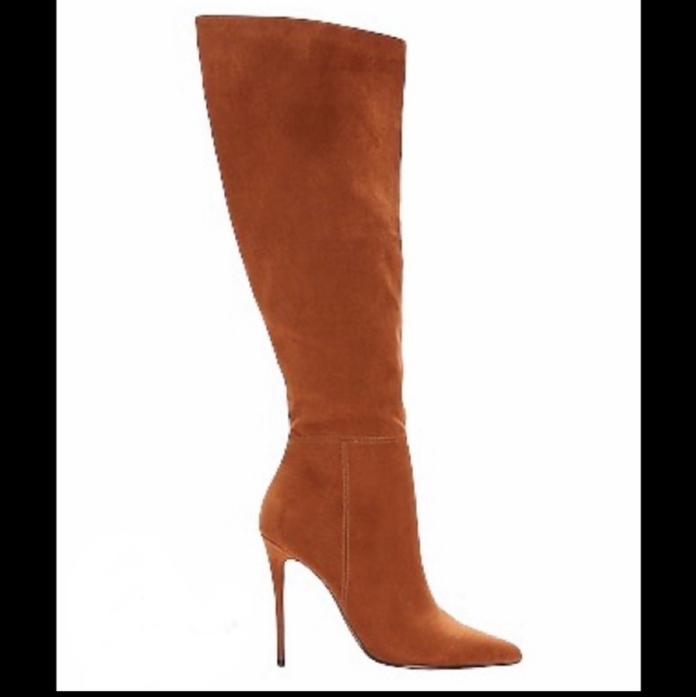 Express Women’s Knee High Asymmetrical Boots Chestnut Size 9